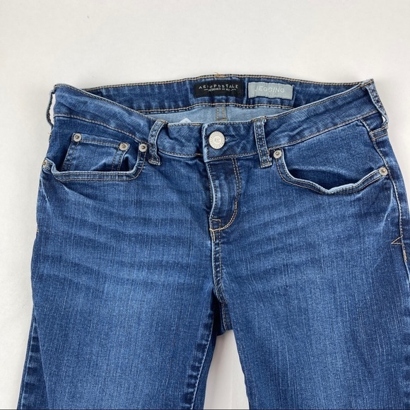 Aeropostale Jeggings Girls 6 Short Blue Denim - Picture 5 of 10